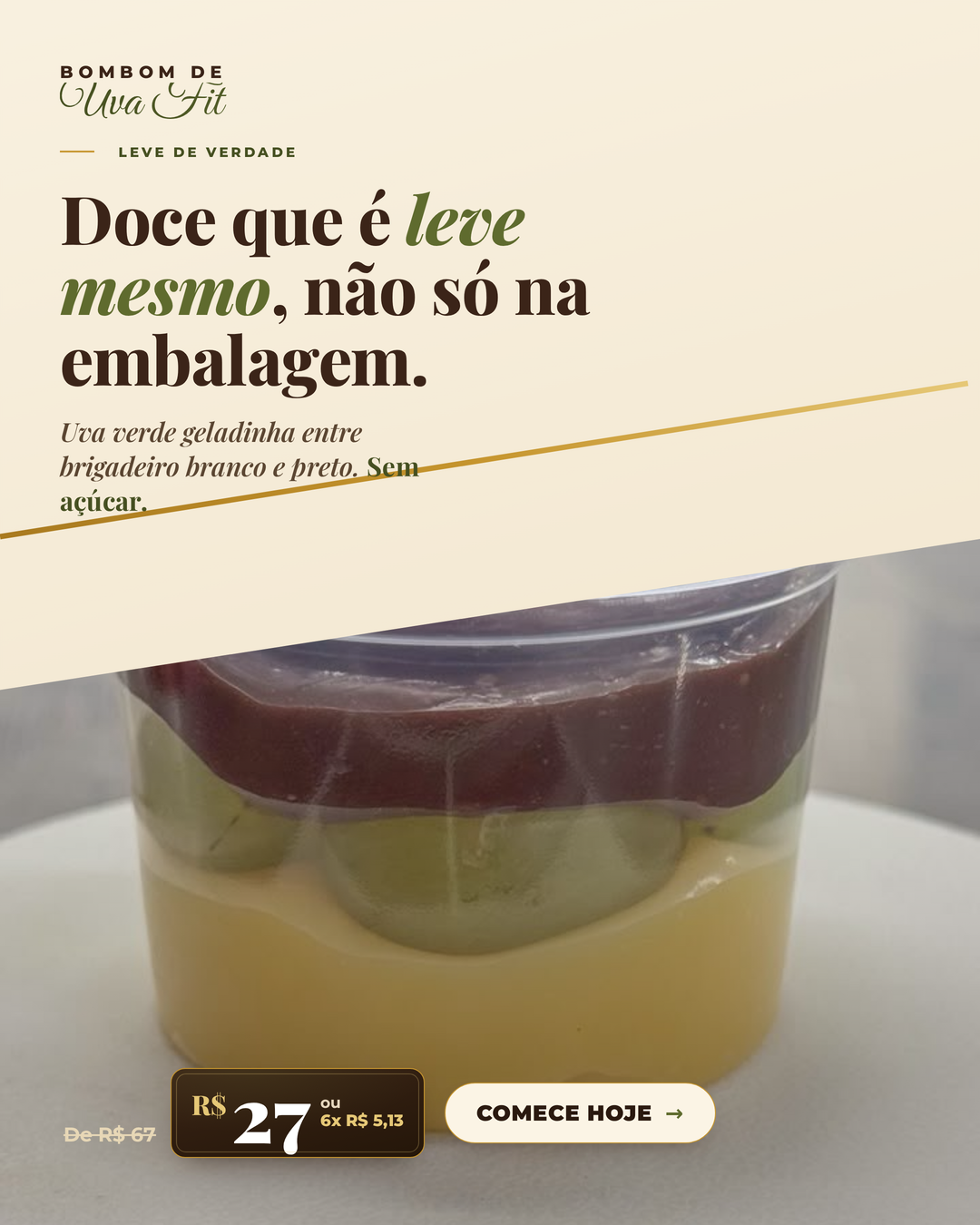 Doce de colher que é leve de verdade, não só na embalagem.
